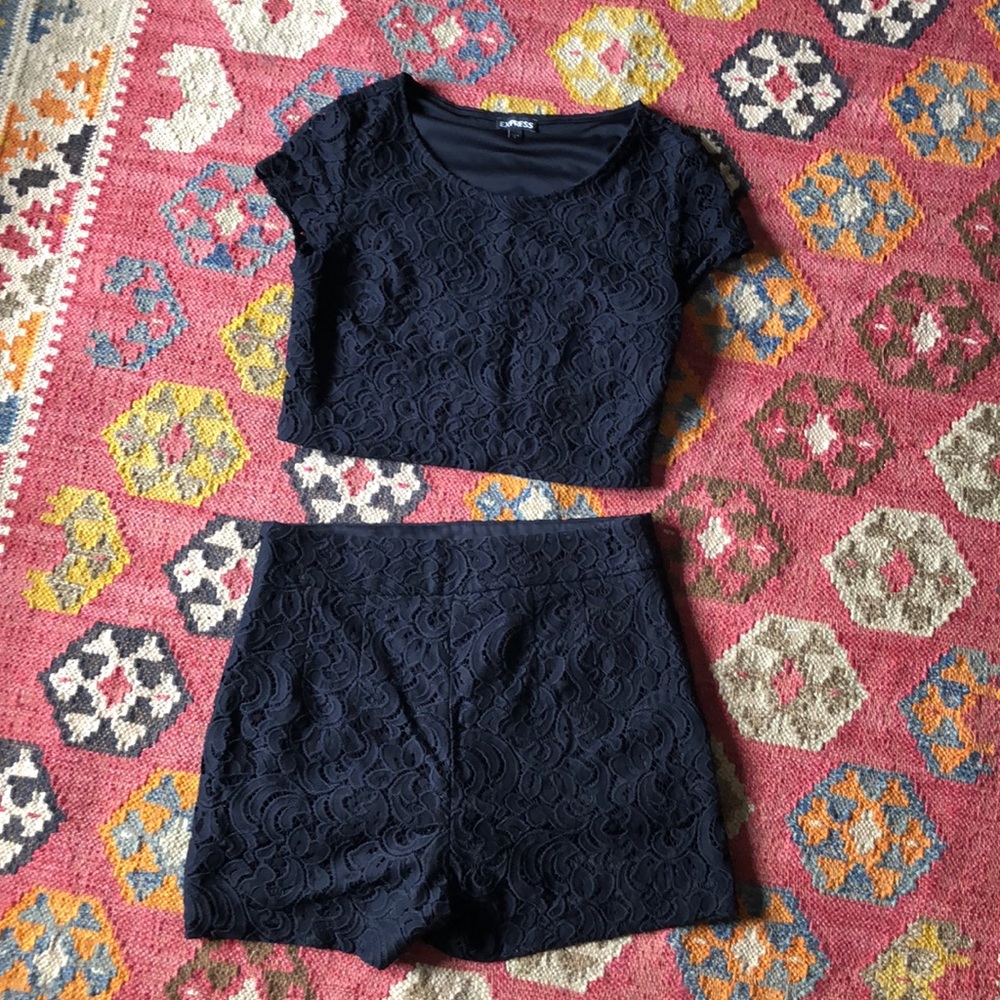 Express two-piece knit outfit